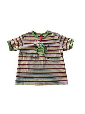 VTG Hanna Andersson Size 90(3) Cotton Striped Frog T-Shirt